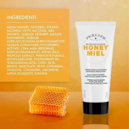 Perlier Miele - Crema de manos con efecto barrera, 100 ml