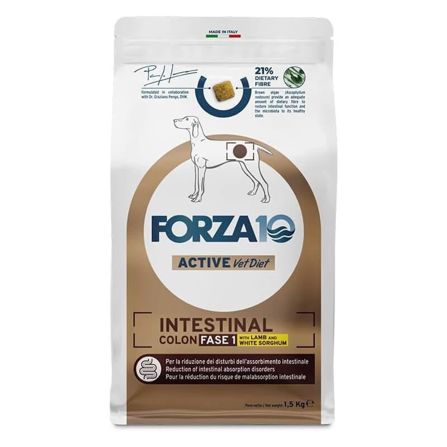Forza10 Intestinal Colon Active Phase 1 Lamb and Sorghum - Dietary Food for Adult Dogs with Intestinal Issues, 1.5 kg