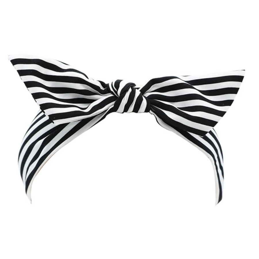 Ib Fashion haarband - zwart-wit gestreept ontwerp