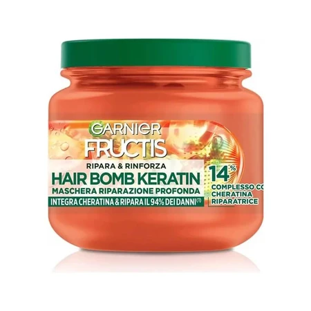 Fructis Repair & Strengthen Hair Bomb Keratin - Mascarilla reparadora profunda 320 ml