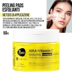 Toallitas exfoliantes 7days Aha + Vitamina C - 50 toallitas exfoliantes