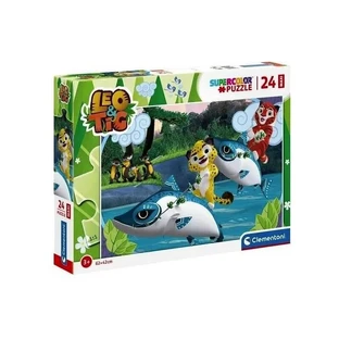 Clementoni Supercolor - Maxi-puzzel met 24 stukjes: Leeuw & Tijger