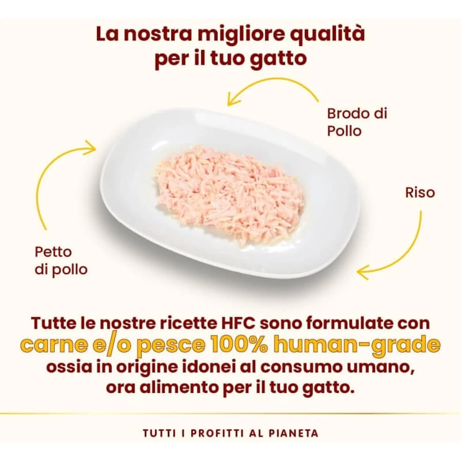 Almo Nature HFC Pechuga de pollo natural - Comida húmeda completa para gatos adultos, 150 g
