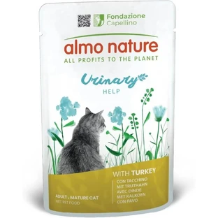 Almo Nature Urinary Help Truthahn – Alleinfuttermittel in Nassform für erwachsene Katzen mit empfindlichem Harntrakt, 70 g