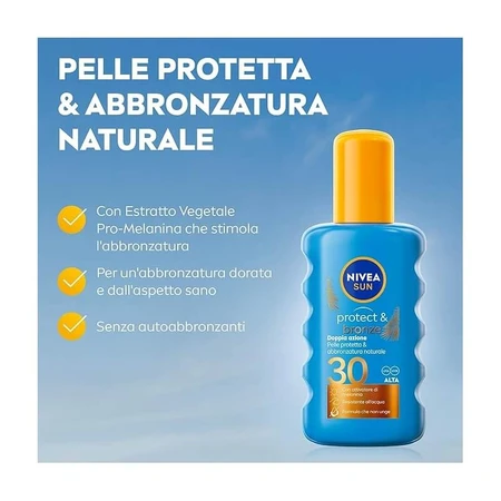 Nivea SPF 30+ Zonnebescherming &amp; Bronsspray, 200 ml