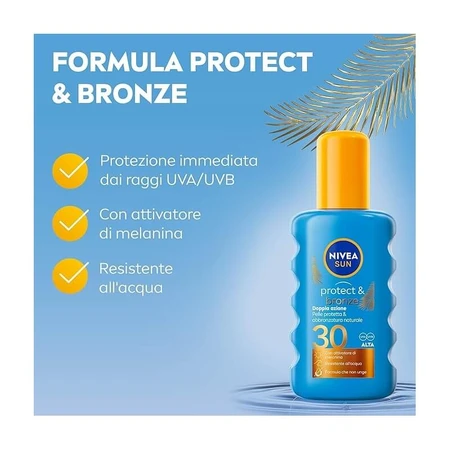 Nivea SPF 30+ Zonnebescherming &amp; Bronsspray, 200 ml