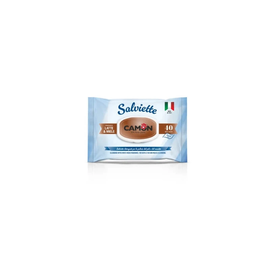 Toallitas para cachorros Camon 40, con aroma a leche y miel