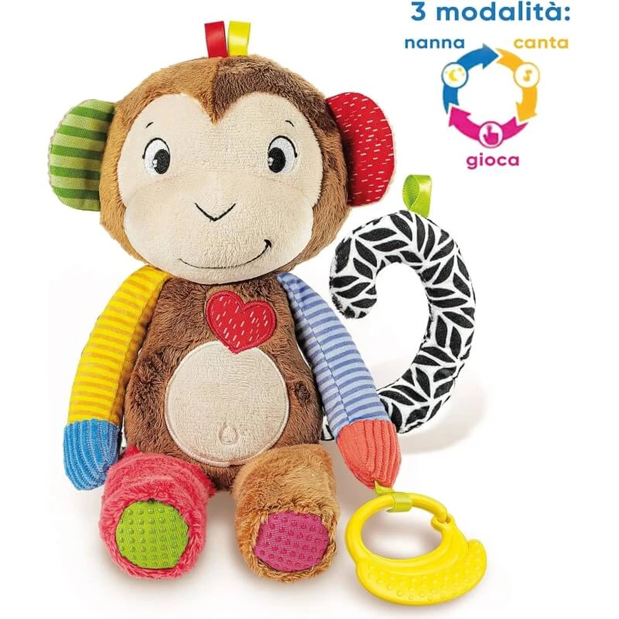Clementoni Baby: zingende, spelende en leerzame interactieve pluche aap