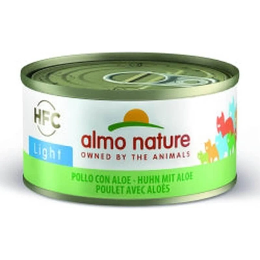 Almo Nature HFC Poulet naturel à l'aloès - Aliment humide d'appoint pour chats adultes et seniors, 70 g