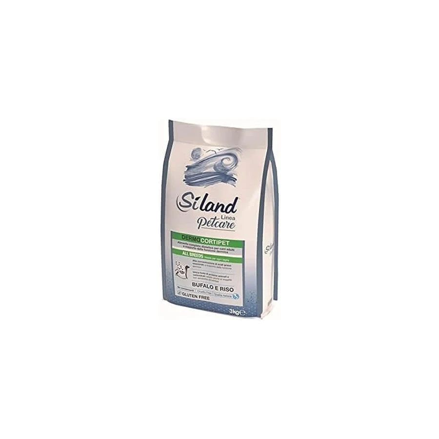 Aurora Biofarma Siland Petcare Dermocortipet Buffalo and Rice - Compleet voer voor volwassen honden met voedselintoleranties en huidproblemen, 3 kg