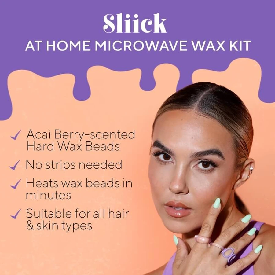  Sliick Brazilian Wax-starterset voor gezicht en lichaam – Complete magnetron-set