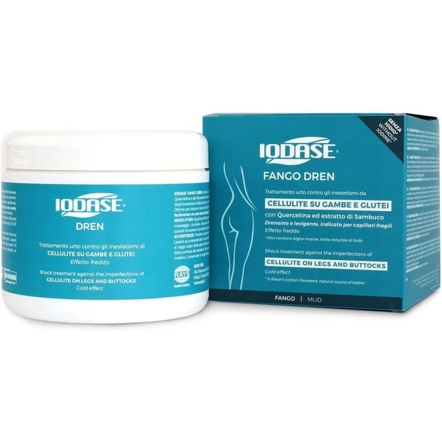 Tratamiento «Iodase Fango Dren» con efecto refrescante contra la celulitis en piernas y glúteos, 700 g