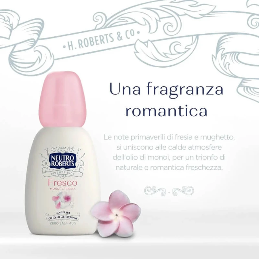 Neutro Roberts Fresco Monoi y Fresia - Desodorante en spray sin aerosol, 75 ml