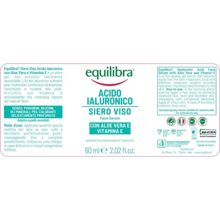 Equilibra Hyaluronsäure-Gesichtsserum 60 ml