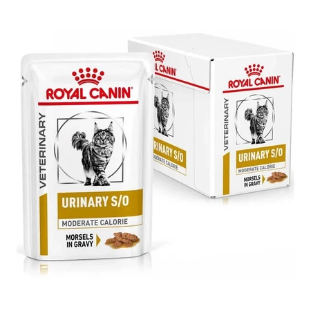 Royal Canin Urinary S-O Moderate Calorie – Alleinfuttermittel für Katzen mit Struvit-Steinen, 12 Beutel à 85 g