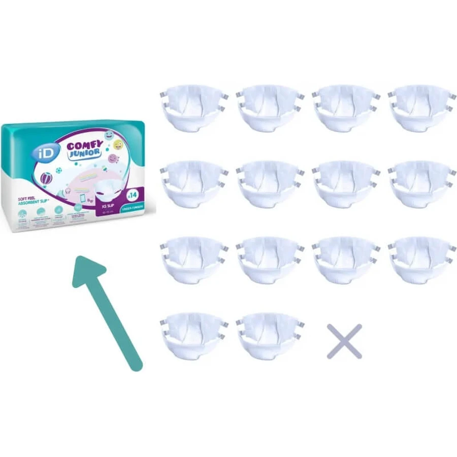 Serenity id comfy junior slip - 14 diapers, size XS