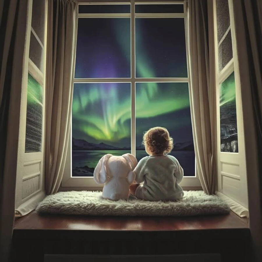 Clementoni Fiocco - Northern Lights Projector with Sounds and Melodies for Children