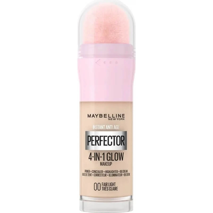 Maybelline Instant Age Rewind Perfector 4 en 1 Glow Makeup - Base de maquillaje iluminadora - N.º 00 Fair Light