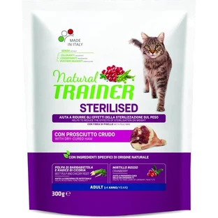 Natural Trainer Natural Trainer Daily Nutrition pentru pisici sterilizate, cu șuncă crudă – hrană pentru pisici adulte sterilizate, 300 gr