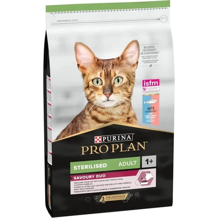 Purina Pro Plan Sterilized Adult Savory Duo: Kabeljauw met forel - Compleet voer voor gesteriliseerde katten, 10 kg