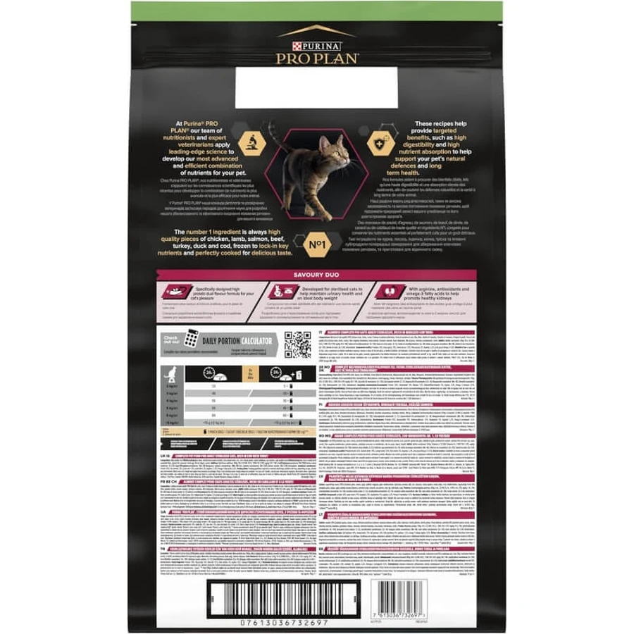 Purina Pro Plan Sterilized Adult Savory Duo: Kabeljauw met forel - Compleet voer voor gesteriliseerde katten, 10 kg