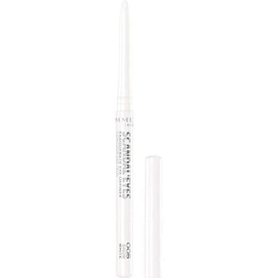 Rimmel ScandalEyes Exaggerate - Lápiz de ojos automático resistente al agua n.º 005 White Snow