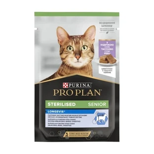 Purina Pro Plan Sterilized Senior Turkey - Compleet voer voor oudere, gecastreerde katten, 75 g