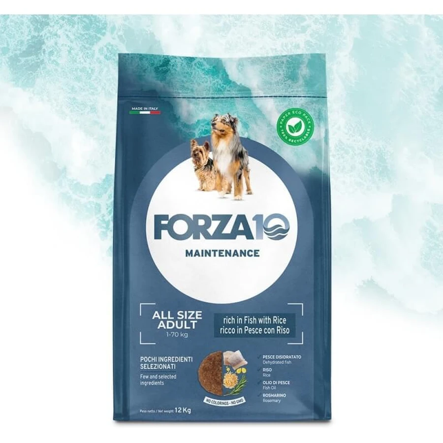 Forza10 Maintenance Alle maten Volwassen vis & rijst - Compleet hondenvoer, 12 kg