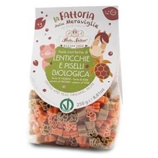 Pasta voor kinderen met rode linzenmeel en groene erwten, 250g, Pasta Natura
