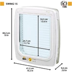 Ferplast Swing 15 Weiß – Schwingtür für mittelgroße bis große Hunde mit Tunnel und 4-Wege-Verriegelungsmechanismus, 41,2 x 9,6 x H 48,2 cm