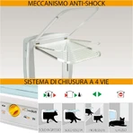 Ferplast Swing 15 Weiß – Schwingtür für mittelgroße bis große Hunde mit Tunnel und 4-Wege-Verriegelungsmechanismus, 41,2 x 9,6 x H 48,2 cm