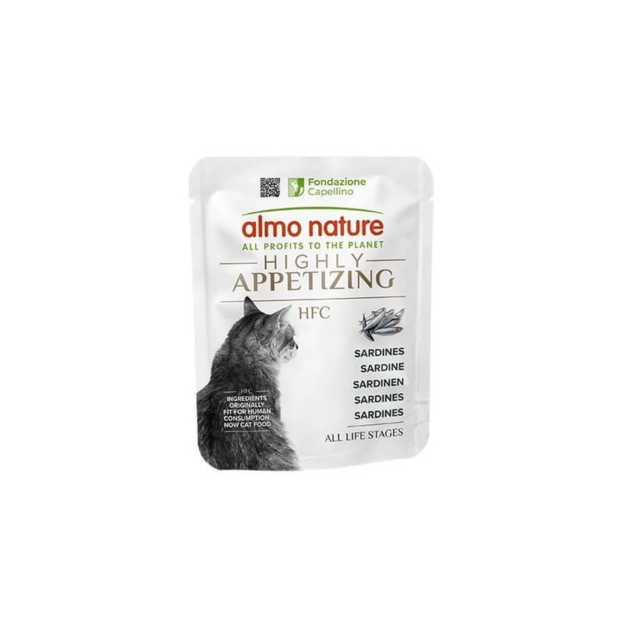 Almo Nature HFC Sardinas muy apetecibles - Comida húmeda para gatos adultos, 50 g