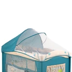 Milly Mally Deluxe 6-in-1 Travel Crib with Changing Table, Rocker, and Wheels - Light Blue