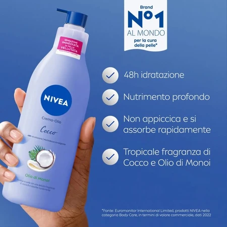 Nivea Kokos &amp; Monoi-olie - Lichaamscrème-olie voor de normale en droge huid, 400 ml
