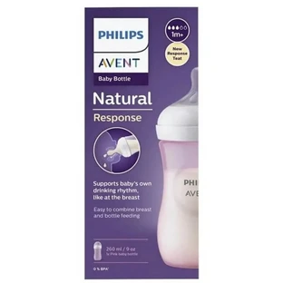Avent Natural Response – różowy buteleczka dla niemowląt, od 1 miesiąca życia, 260 ml