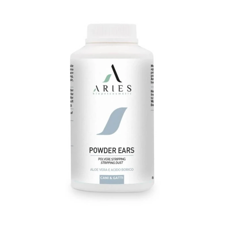 Aries biopetcosmetic Powder Ears - Poudre nettoyante apaisante et protectrice pour les oreilles des chiens et des chats, 25 g