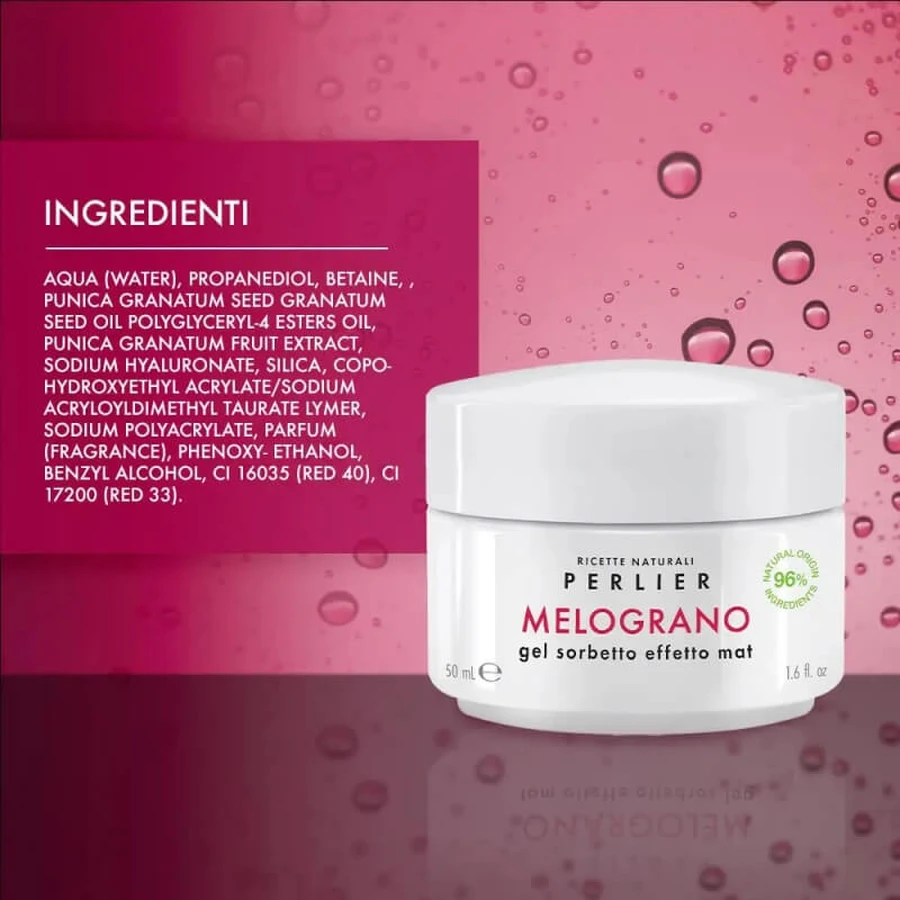 Perlier Pomegranate - Matte-Finish Sorbet Gel, 50 ml