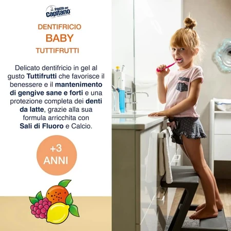 Captain Baby Zahnpasta – Geschmack „Mischfrucht“, ab 3 Jahren, 75 ml