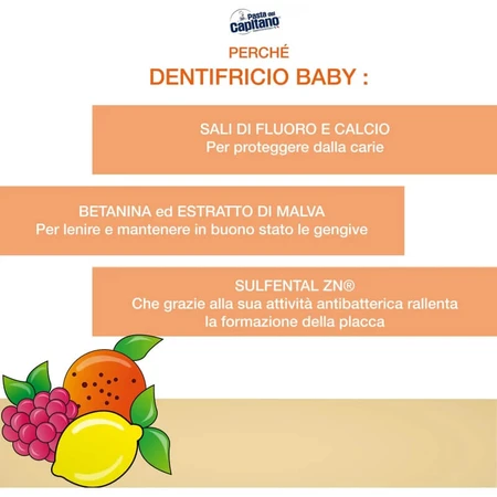 Captain Baby Zahnpasta – Geschmack „Mischfrucht“, ab 3 Jahren, 75 ml