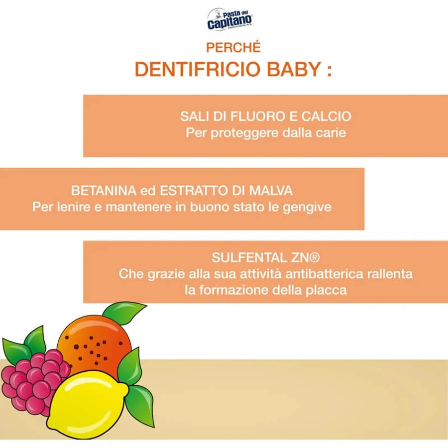 Captain Baby Zahnpasta – Geschmack „Mischfrucht“, ab 3 Jahren, 75 ml