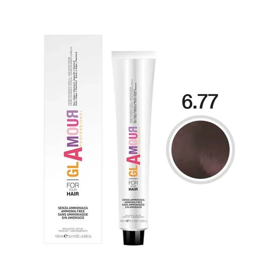 Glamour – krem do farbowania włosów bez amoniaku – krem do farbowania włosów nr 6.77 Cappuccino: ceny i cechy