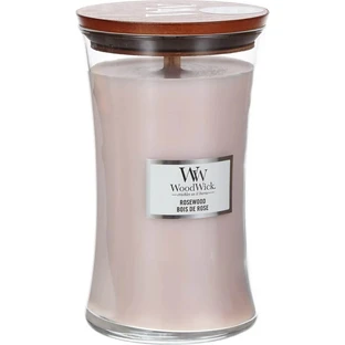 Woodwick Rosewood - Grande bougie parfumée en forme de sablier, 609 g
