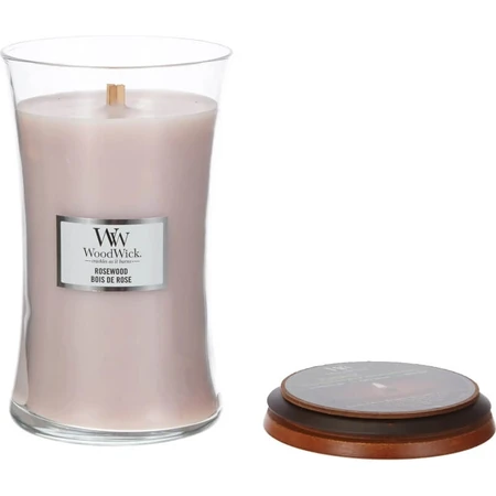 Woodwick Rosewood – Große Sanduhr-Duftkerze, 609 g