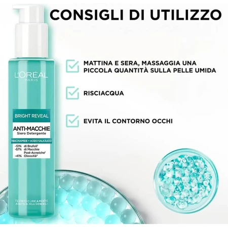 L'Oréal Paris Bright Reveal – Reinigungsgel-Serum gegen Pigmentflecken, 150 ml