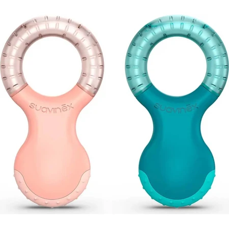 Suavinex Kühl-Beißring – Beißring für Kinder ab 4 Monaten, rosa