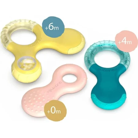 Suavinex Kühl-Beißring – Beißring für Kinder ab 4 Monaten, rosa