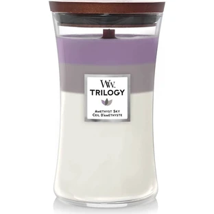 Woodwick Trilogy - amnet sky - grande bougie parfumée, 609 g