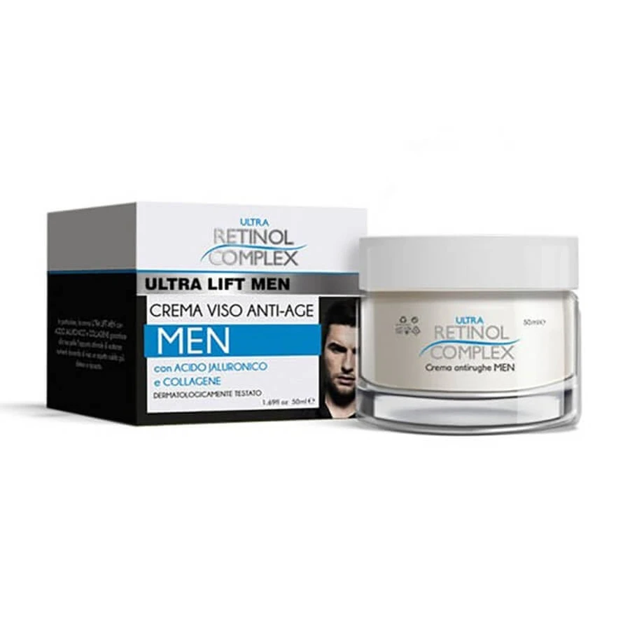 Retinol Complex Ultra Lift Men - Crema facial regeneradora antienvejecimiento para hombres, 50 ml