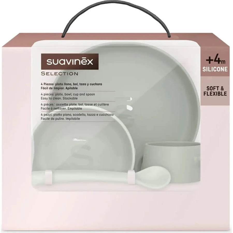 Suavinex Selection Color Essence 4m+ - Set de alimentación - Verde
