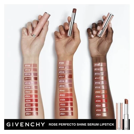 Sérum Rose Perfecto Shine de Givenchy - Barra de labios híbrida n.º 110 Milky Nude